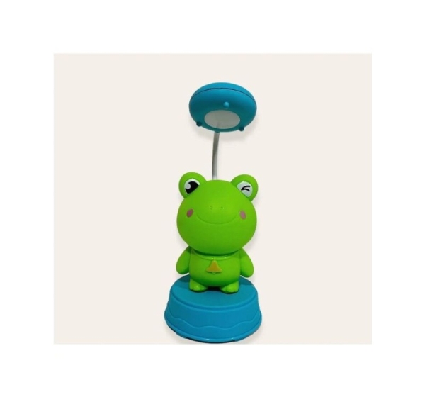 Kiddyz NL1 Space Froggy Kids Night Light Desk Lamp (20x10cm) with USB Power & pencil sharpener Green