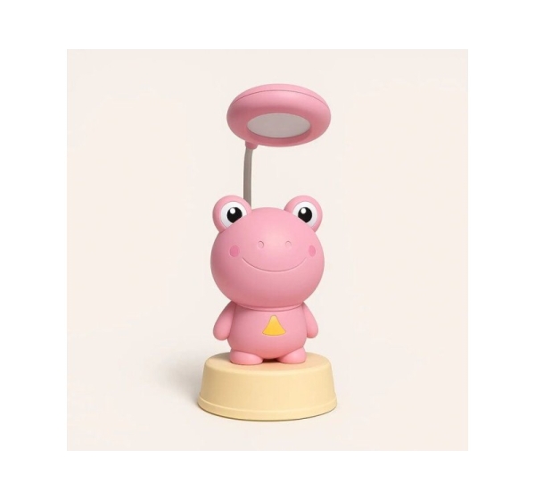 Kiddyz NL2 Space Froggy Kids Night Light Desk Lamp (20x10cm) with USB Power & pencil sharpener Pink