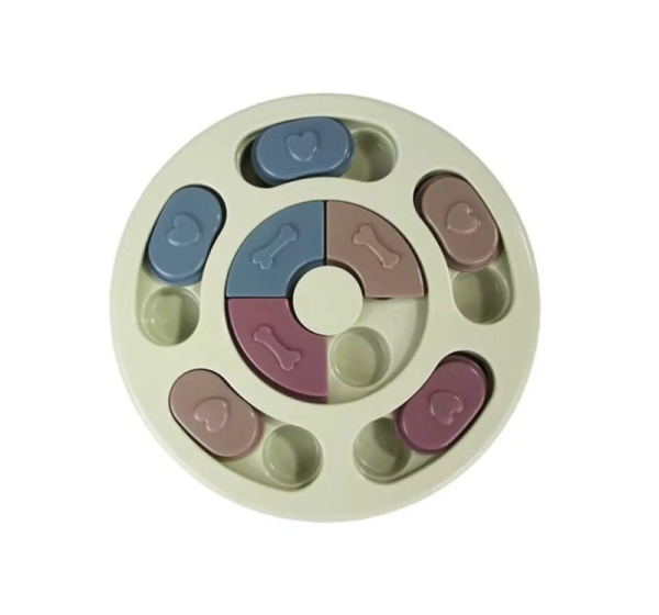 iLike Dog Treat Puzzle Feeder diam.24cm Interactive Slow-Eating Toy Training Game Multicolor