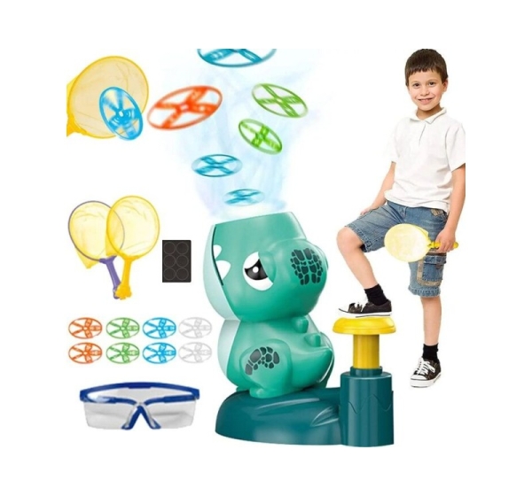 Kiddyz   KT1 Dino Flying disc Catapult launcher toy with x2 Rockets