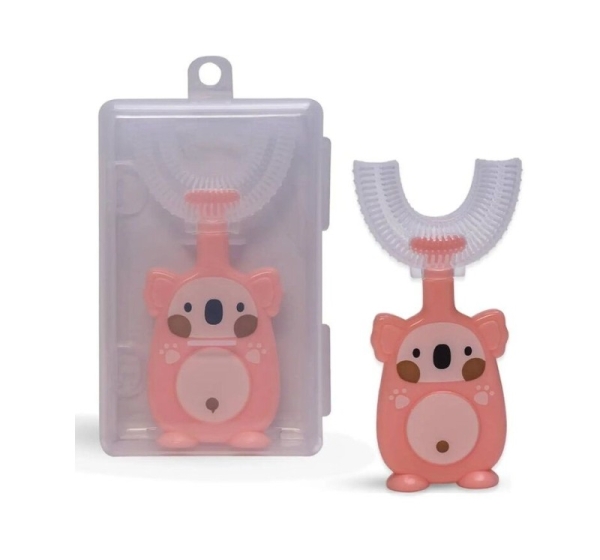 Kiddyz U1 Electric Tooth brush kids 2–6 years U shape soft silicone bristles + Dustproof case Pink