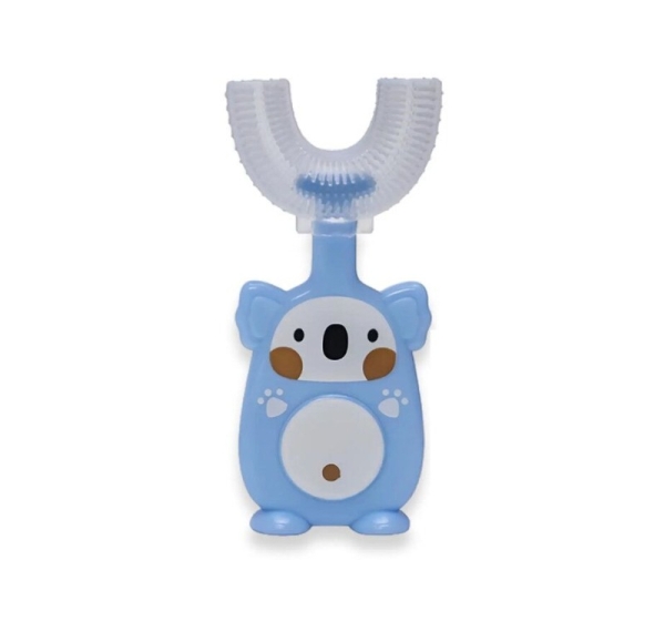 Kiddyz U1 Manual Tooth brush kids 2–6 years U shape soft silicone bristles + Dustproof case Blue