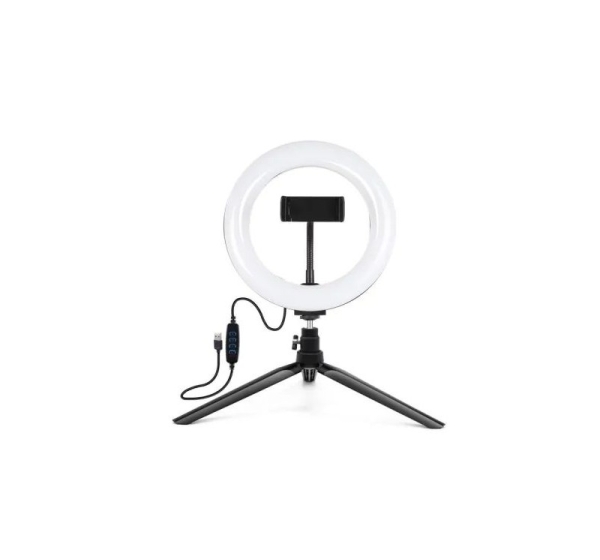Elight ST6-5 16cm 10W LED Light Ring with Phone holder + 0.5m Metal Tripod stand + BT remote Black