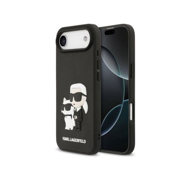 Karl Lagerfeld Apple iPhone Air 3D Rubber Karl and Choupette Case Black