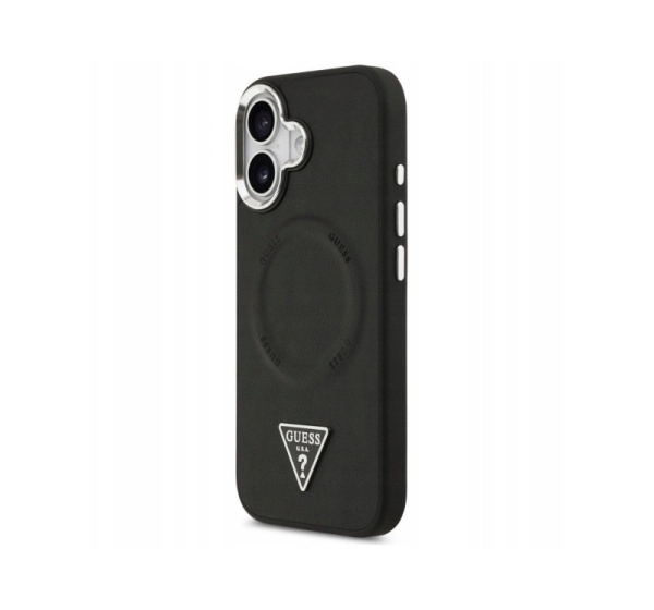Guess Apple iPhone 17 PU Leather Triangle Logo MagSafe Case Black