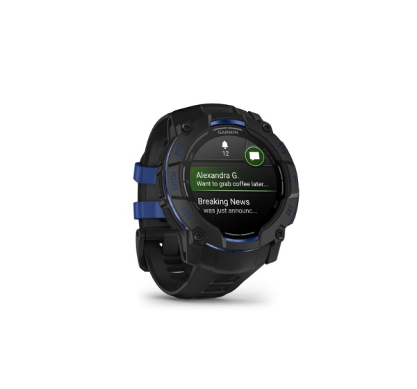 Garmin INSTINCT 3 – 50 mm, Supernova Edition, AMOLED, Black / Bolt blue sports watch