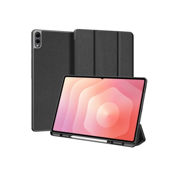 Dux Ducis Galaxy Tab S11 Ultra Domo Series Tri-fold Stand PU Leather Tablet Cover Black