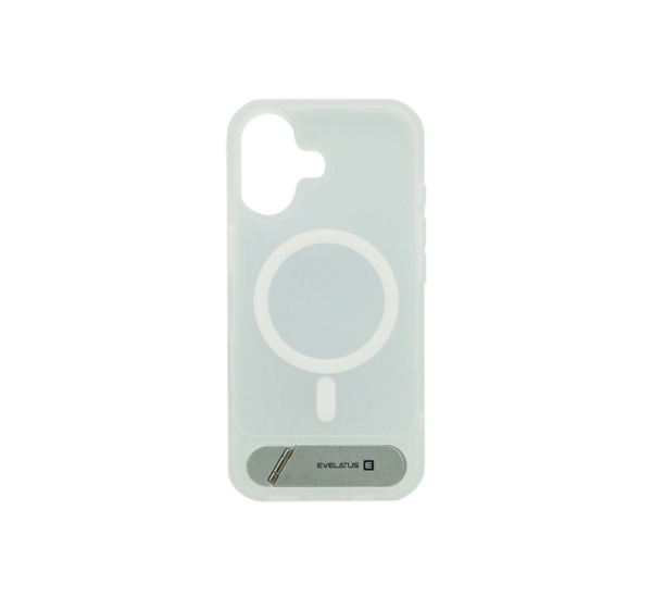 Evelatus Apple iPhone 17 Rubber Coated MagSafe With Stand Case Silver