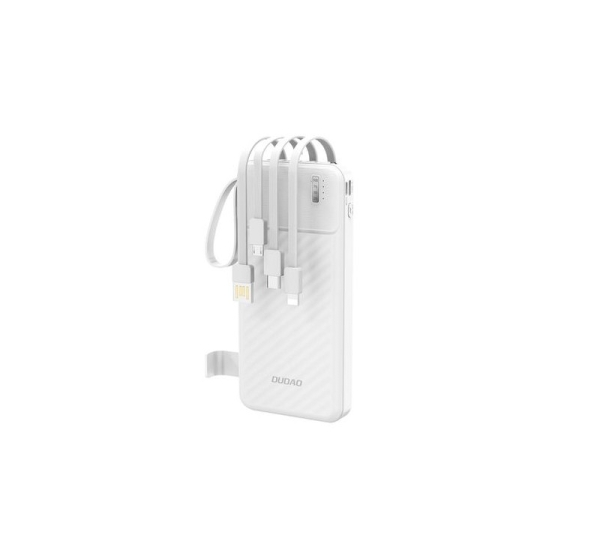 Dudao Dudao K11 10000mAh Powerbank with Built-in Cables White