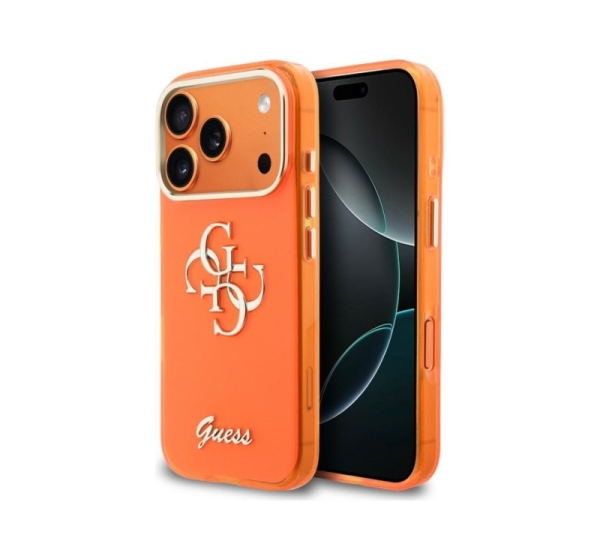 Guess Guess IML 4G Script Metal Case for iPhone 17 Pro - Orange