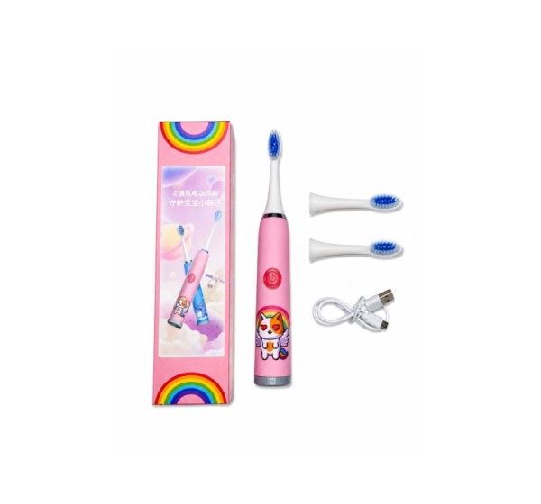iLike Kids W3 Electric Toothbrush (Battery-Powered) +3 attachments Pink