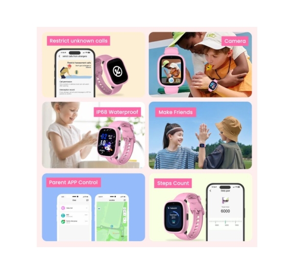 LAGENIO K3 4G Kids Smart Watch with GPS Pink