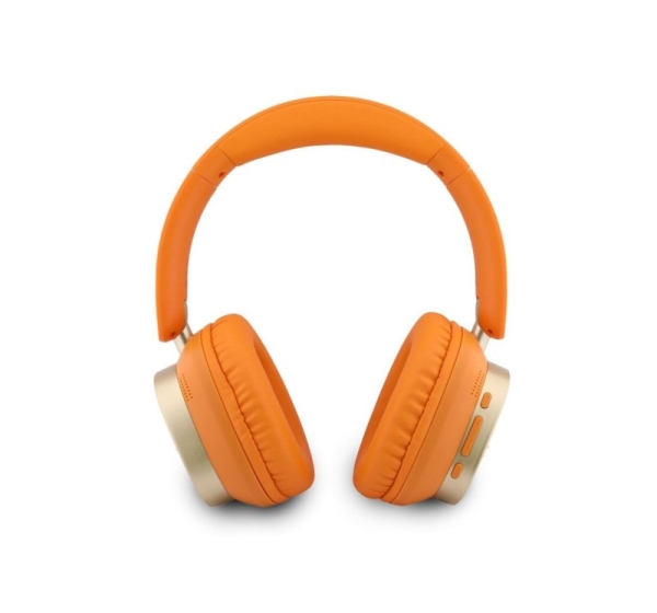 Guess Rectangle Metal Script Logo ENC Wireless Headphone Orange