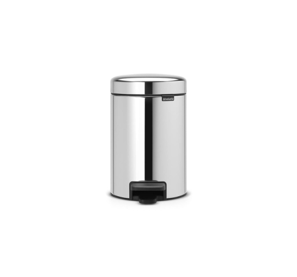 BRABANTIA atkritumu tvertne ar pedāli NewIcon, 3 l, Brilliant Steel