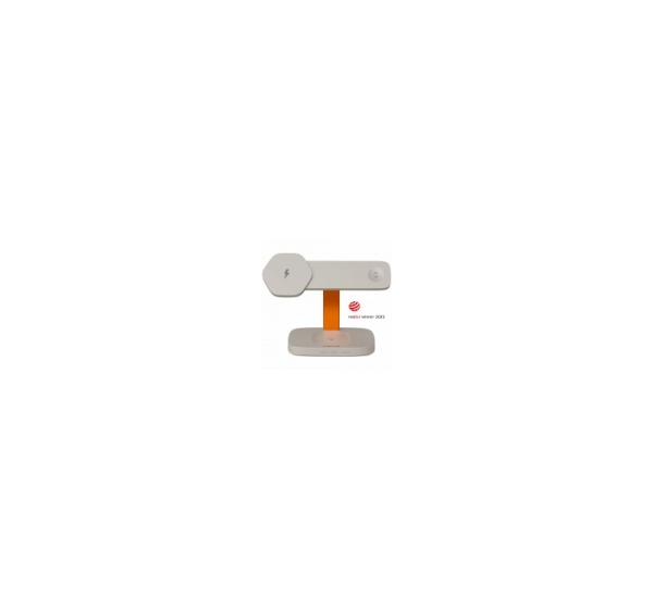 CANYON Wireless Charging Station Hexagon 310 3in1 LightGrey/Orange