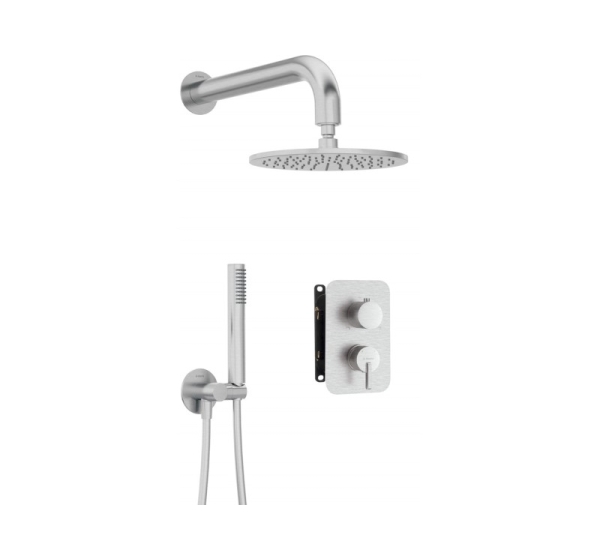 Concealed shower set with mixer box - with overhead shower