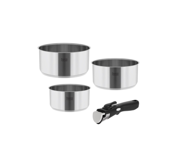 Cookware set with detachable handle TEESA COOK EXPERT SINGLE HAND