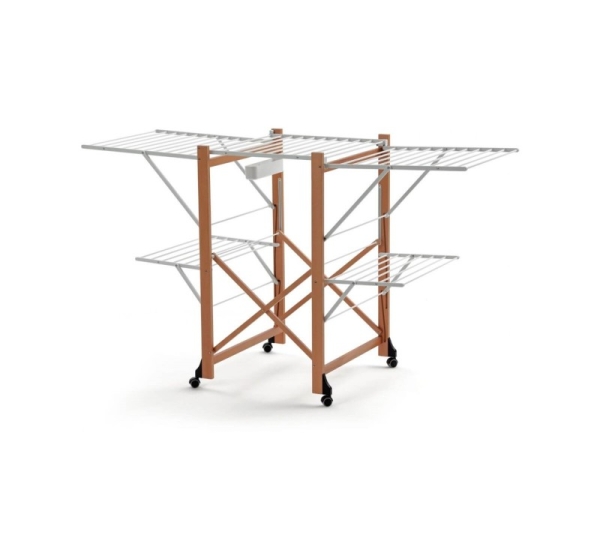 ARREDAMENTI GABBIANO Drying rack on wheels - 175 x 67 cm, Brown
