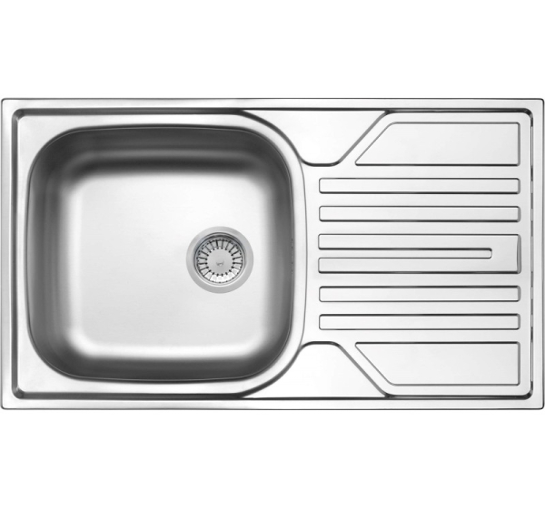 1-bowl steel sink with drainer - drain 3.5"