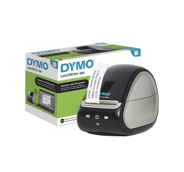 DYMO LabelWriter 550 Label Printer | Label Maker with Direct Thermal Printing | Automatic Label Recognition | Prints Address LabelsShipping LabelsBarcode Labels & More | EU 2 Pin Plug