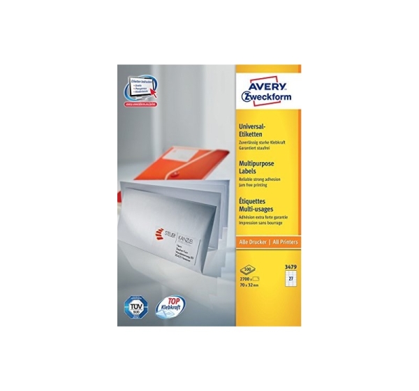 Avery General Usage Labels, White, 70 x 32 mm