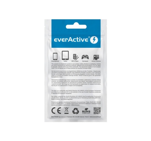 everActive cable USB-C 1m - Black, braided, quick charge, 3A - CBB-1CB