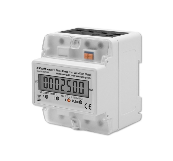 Three phase consumption meter, 230V,