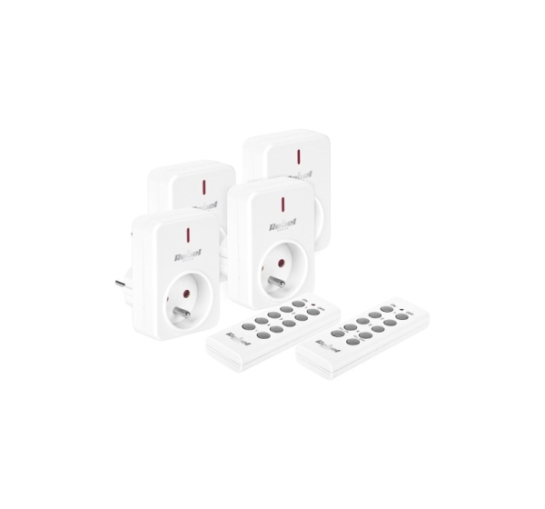 Mains socket controlled by remote controls (4+2)