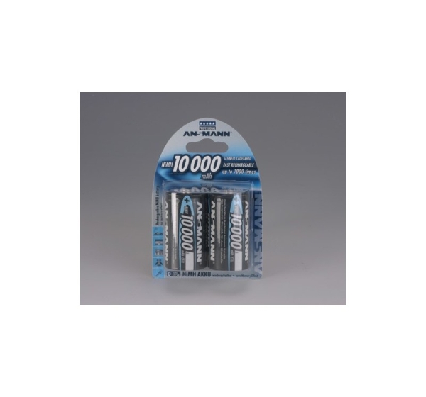 2x Ansmann NiMH 10000 Mono D rechargeable