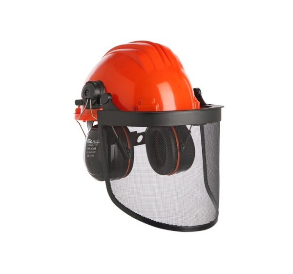 Protective helmet with mesh and earmuffs Climax 43