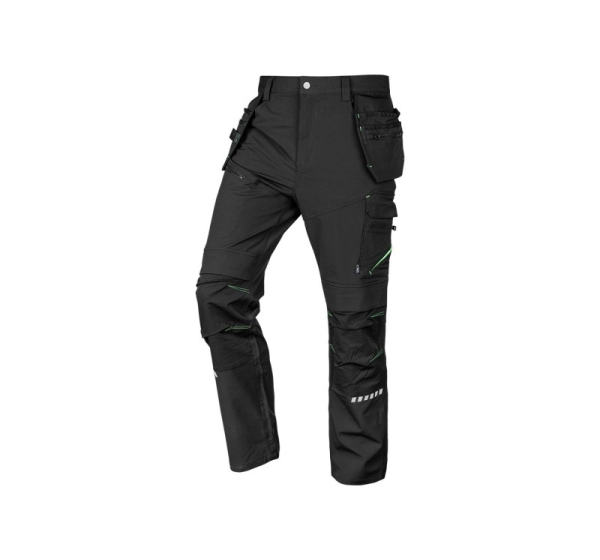 Spodnie robocze Mix&Match, 4 way stretch, z kaburami, Cordura, czarne, rozmiar L