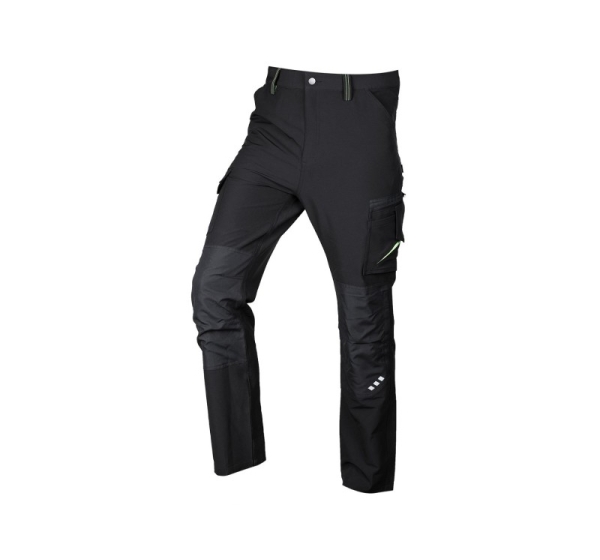 Mix&Match work trousers, 4-way stretch, black-green, size XXL