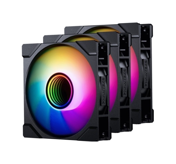 PHANTEKS M25 Gen2 PWM D-RGB Lüfter, 3er-Pack - Reverse Blade, 120mm, schwarz