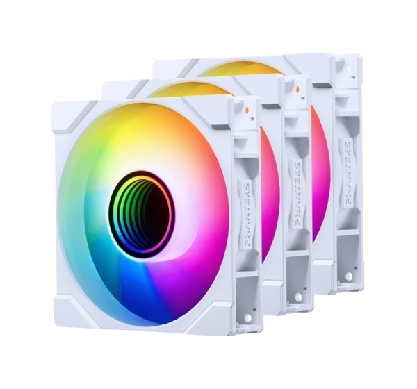 PHANTEKS M25 Gen2 PWM D-RGB Fan, 3-Pack - Reverse Blade, 120mm, white