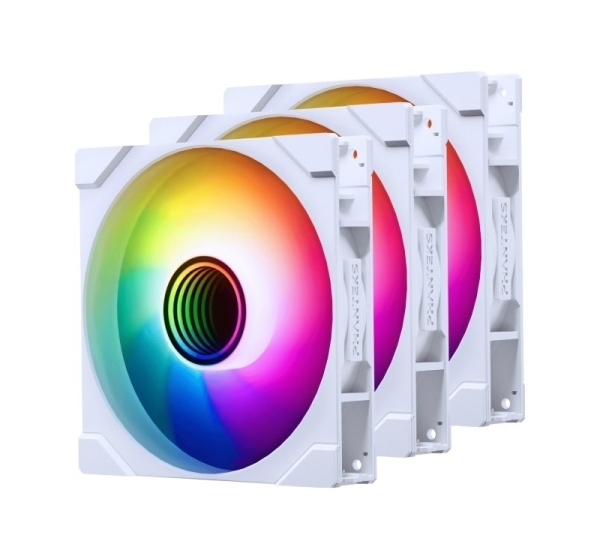 PHANTEKS M25 Gen2 PWM D-RGB Fan 3-Pack - Reverse Blade, 140mm, white