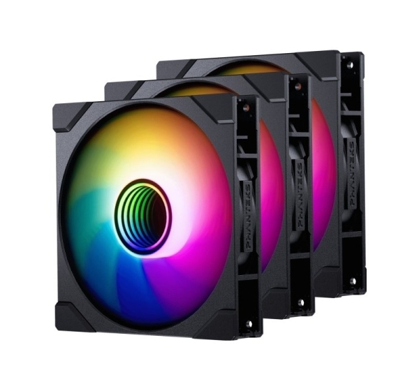 PHANTEKS M25 Gen2 PWM D-RGB Fan 3-Pack - Reverse Blade, 140mm, black