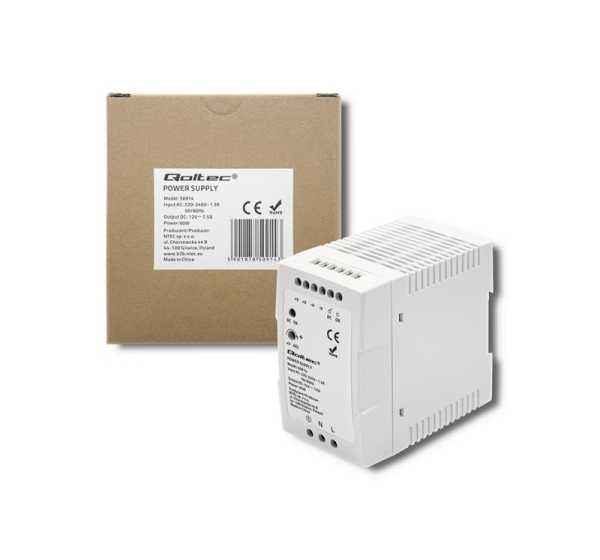 Qoltec DIN Rail Power Supply 90W 12V 7.5A