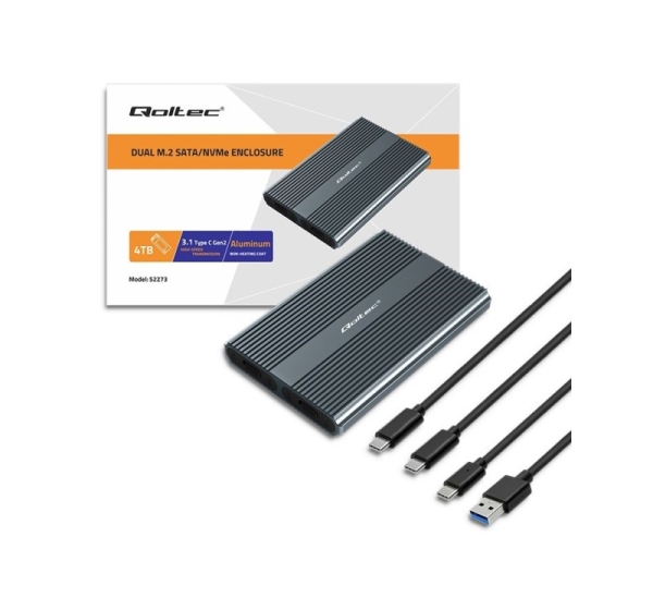 Qoltec Enclosure M.2 SSD tray SATA NVMe