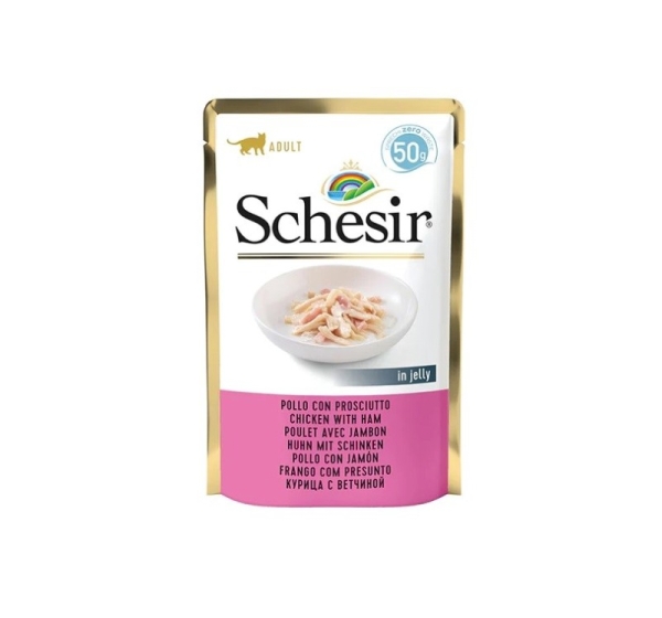 SCHESIR in jelly Chicken with ham - wet cat food - 50 g