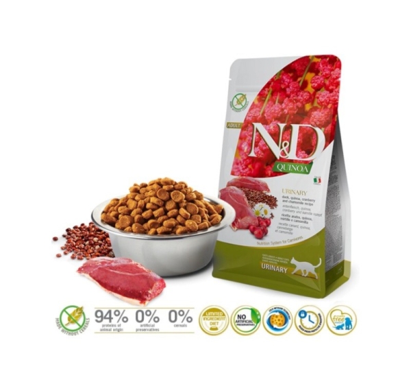 FARMINA N&D Quinoa Urinary Duck - suché krmivo pro kočky - 5kg