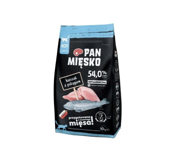 PAN MIĘSKO Chicken with trout S - dry cat food - 10kg