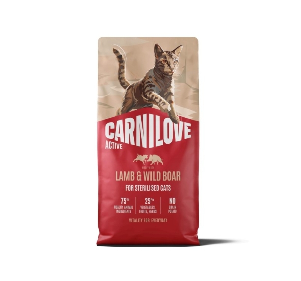 CARNILOVE Active Cat Lamb&Wild Boar Sterilised - dry cat food - 2kg