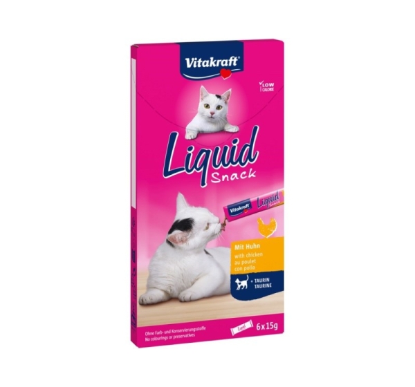 VITAKRAFT Liquid Snack Chicken - cat treats - 6 x 15g