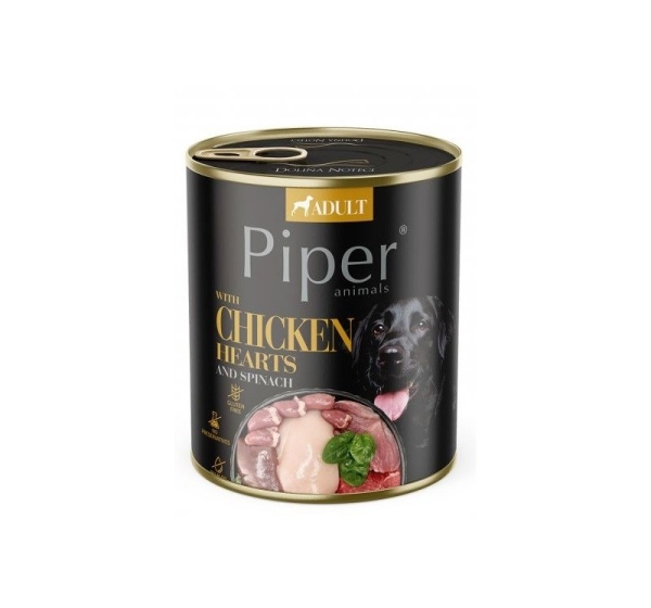 DOLINA NOTECI Piper Chicken hearts with spinach - Wet dog food - 800 g