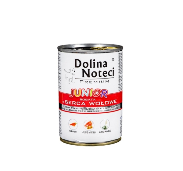 DOLINA NOTECI Premium Junior Rich in beef hearts - Wet dog food - 400 g