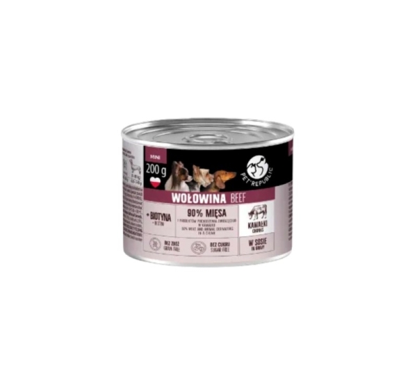 PET REPUBLIC Chunks with beef in sauce – wet dog food – 200g