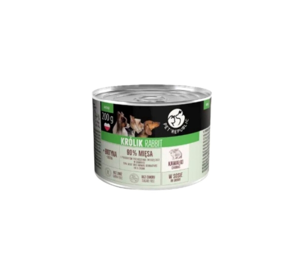 PETREPUBLIC Chunks with rabbit in sauce box – wet dog food – 10x200g
