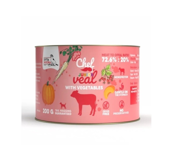 SYTA MICHA Chef Junior Veal with vegetables Mono - wet dog food - 200g