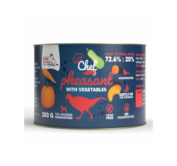 SYTA MICHA Chef Pheasant with vegetables Mono - wet dog food - 200g