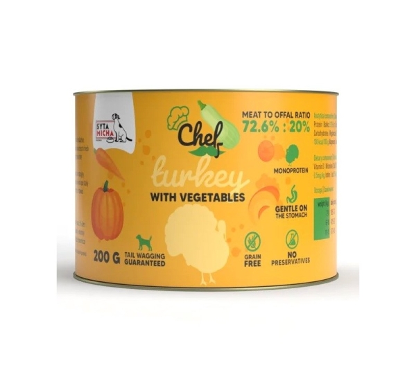 SYTA MICHA Chef Turkey with vegetables Mono - wet dog food - 200g